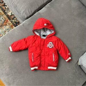 The Ohio State Buckeyes Starter Baby Hooded Bomber Jacket Size 18 Months EUC